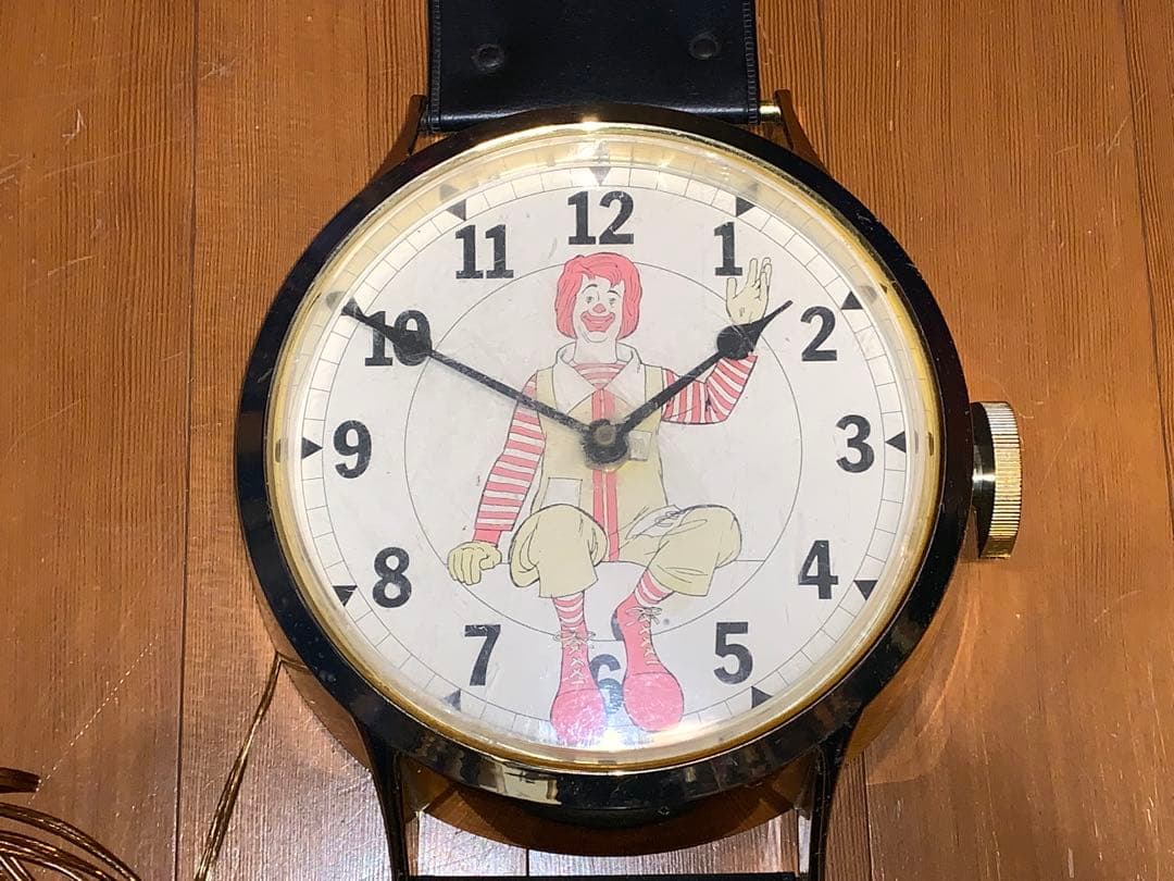 動作品　70年代　ビンテージ　マクドナルド　腕時計型　掛時計　ロナルド　ドナルド
