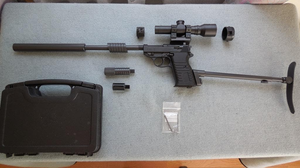 マルゼンワルサーP38デタッチャブル写真の物銃含みますアンクルタイプ　カスタム品 21世紀に蘇った伝説のスパイ銃！ マルゼン ワルサーP38 デタッチャブル