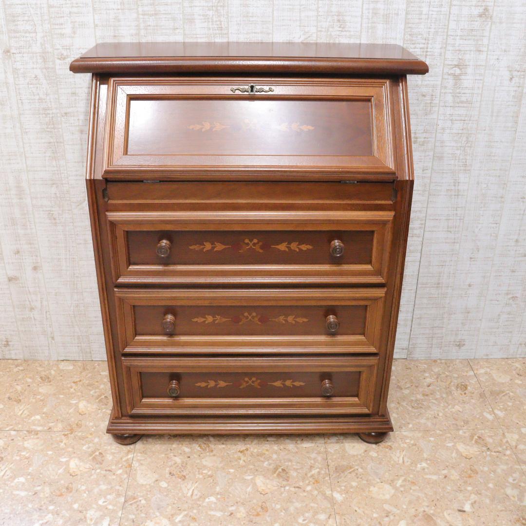 管理126-2 イタリア ライティング ビューロー 机 木製 完成品 デスク