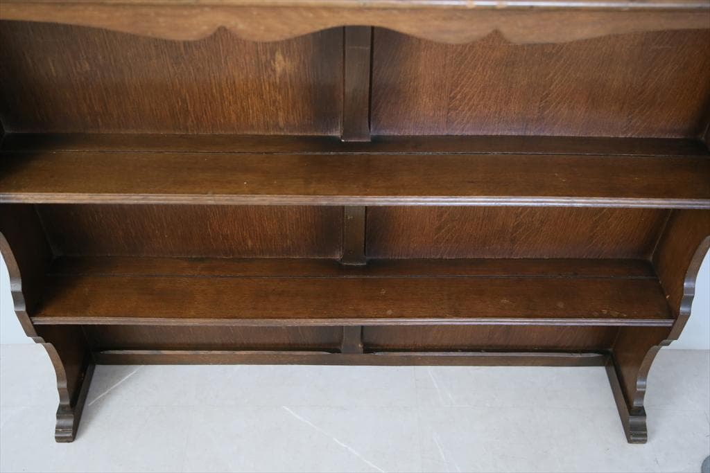 英国アンティーク木製ブックシェルフ/本棚/食器棚/飾り棚/ラック(89-17-1