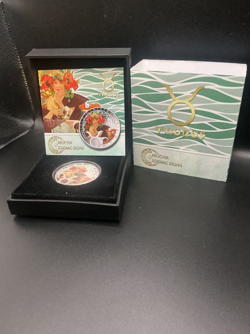 ミュシャ × 黄道十二宮 ― 牡牛座、Taurus 銀メッキ付き白銅貨