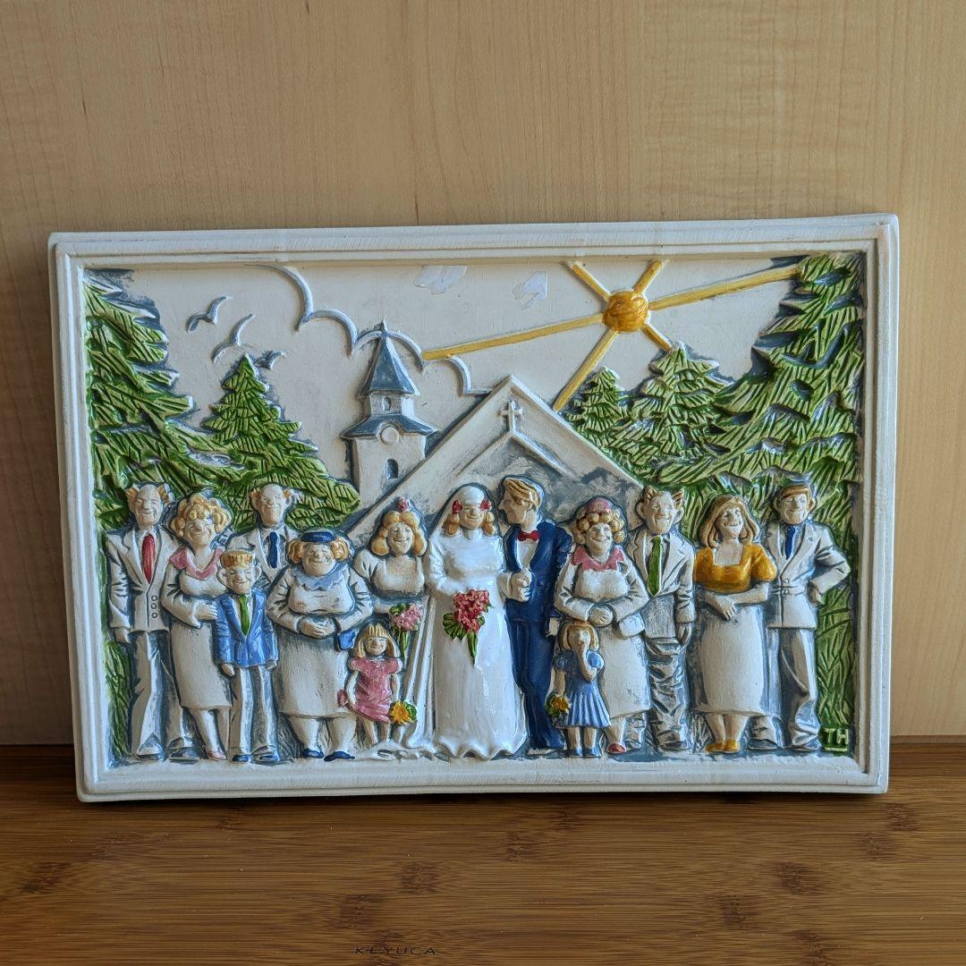 北欧　ジイガントフタ　陶板　Happy Wedding♡