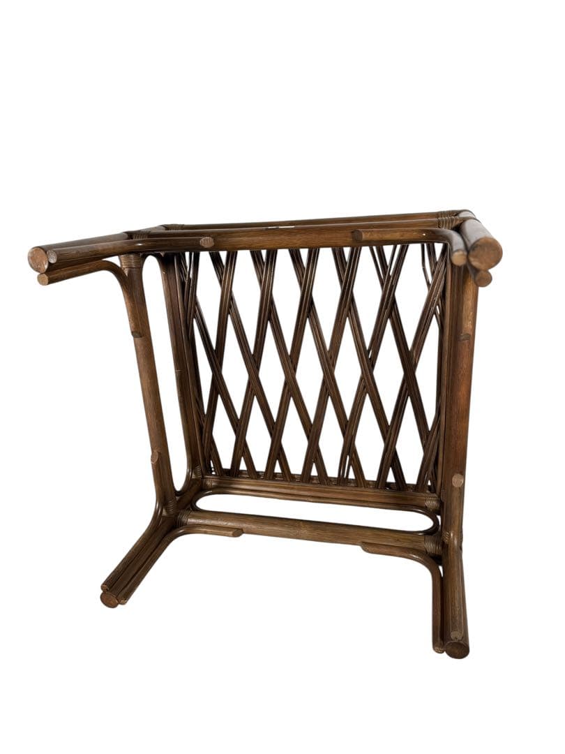 KZ035 【希少デザイン】コスガ　kosuga ラタン籐　ガラステーブル