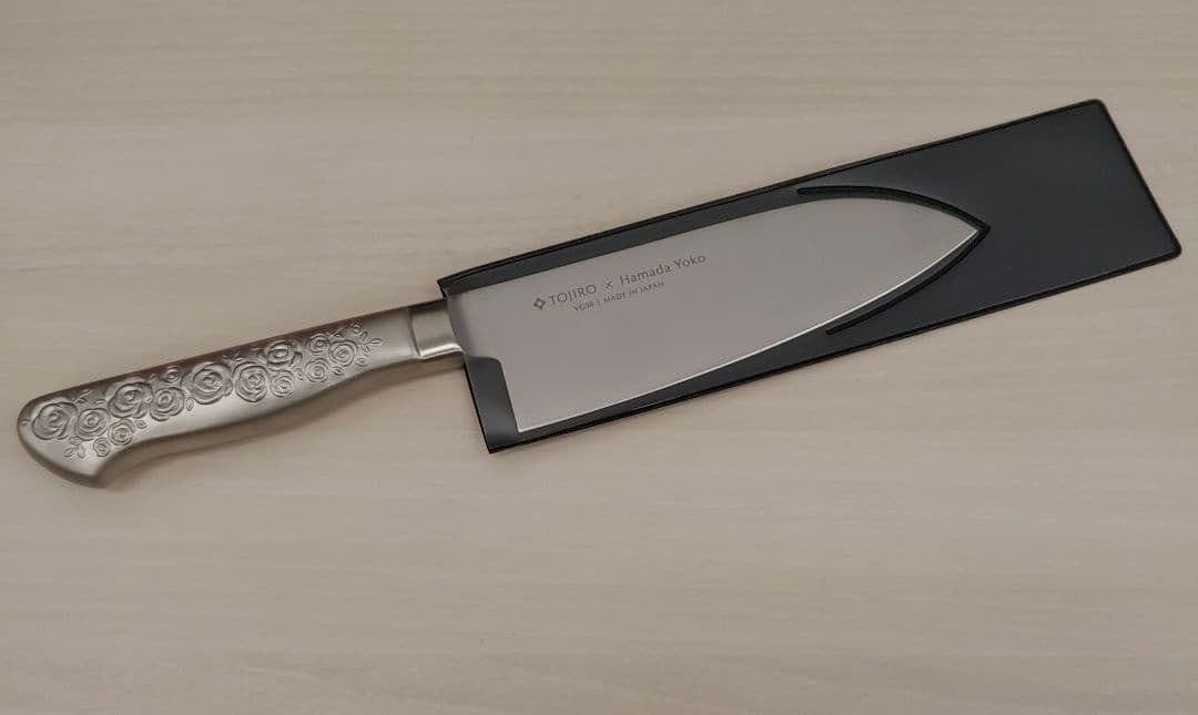 8010　浜田ママプロデュース 使いやすい刀身の包丁 藤次郎　ロゼ 14.5ｃｍ