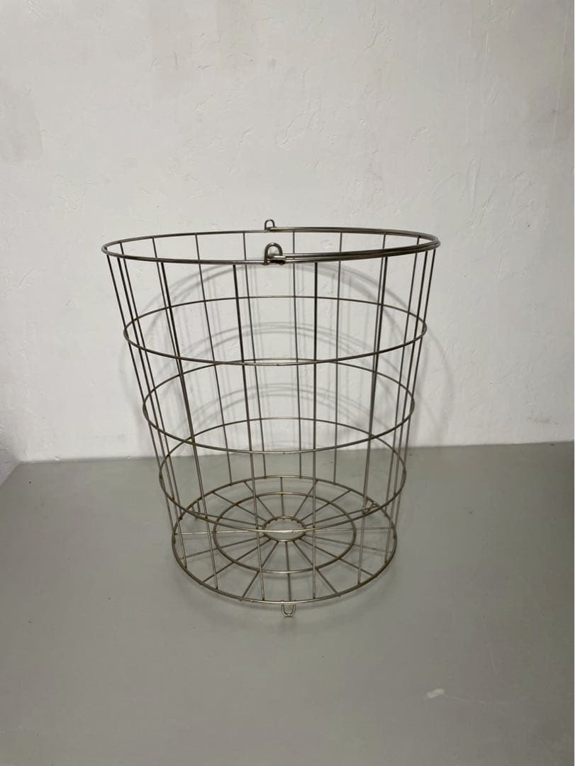 ワイヤーバスケット ランドリーバスケット 大容量 収納 金属製 円筒形2個セット
