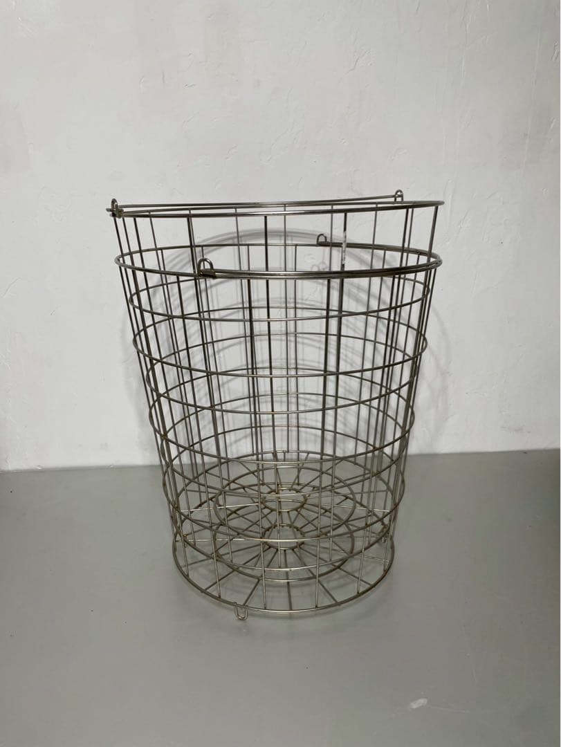 ワイヤーバスケット ランドリーバスケット 大容量 収納 金属製 円筒形2個セット