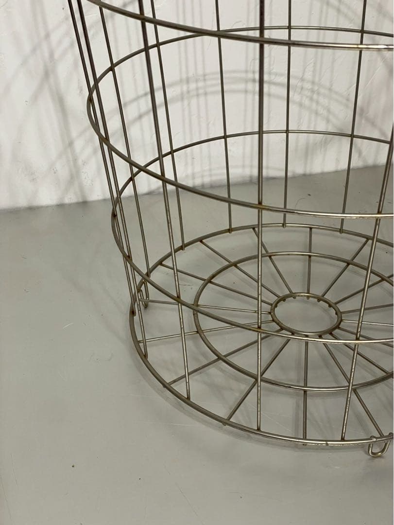 ワイヤーバスケット ランドリーバスケット 大容量 収納 金属製 円筒形2個セット