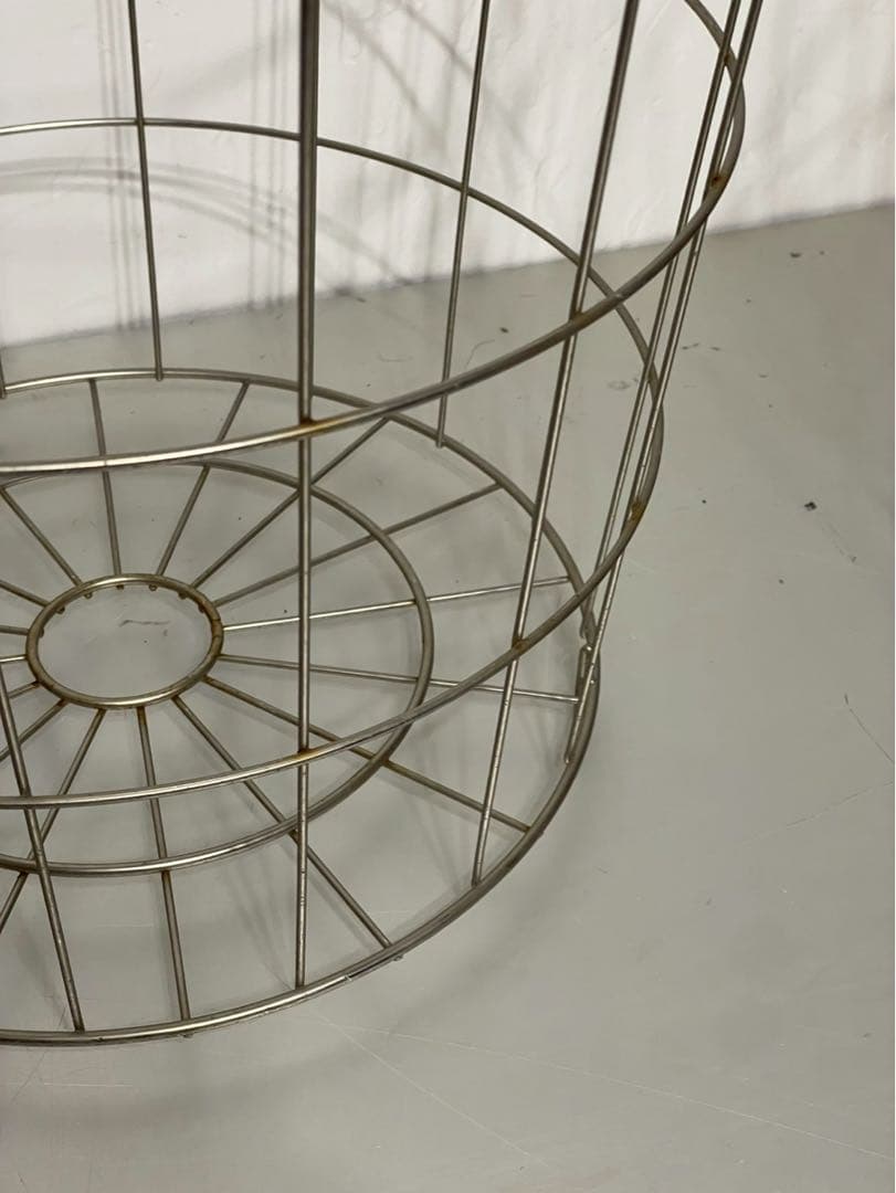 ワイヤーバスケット ランドリーバスケット 大容量 収納 金属製 円筒形2個セット