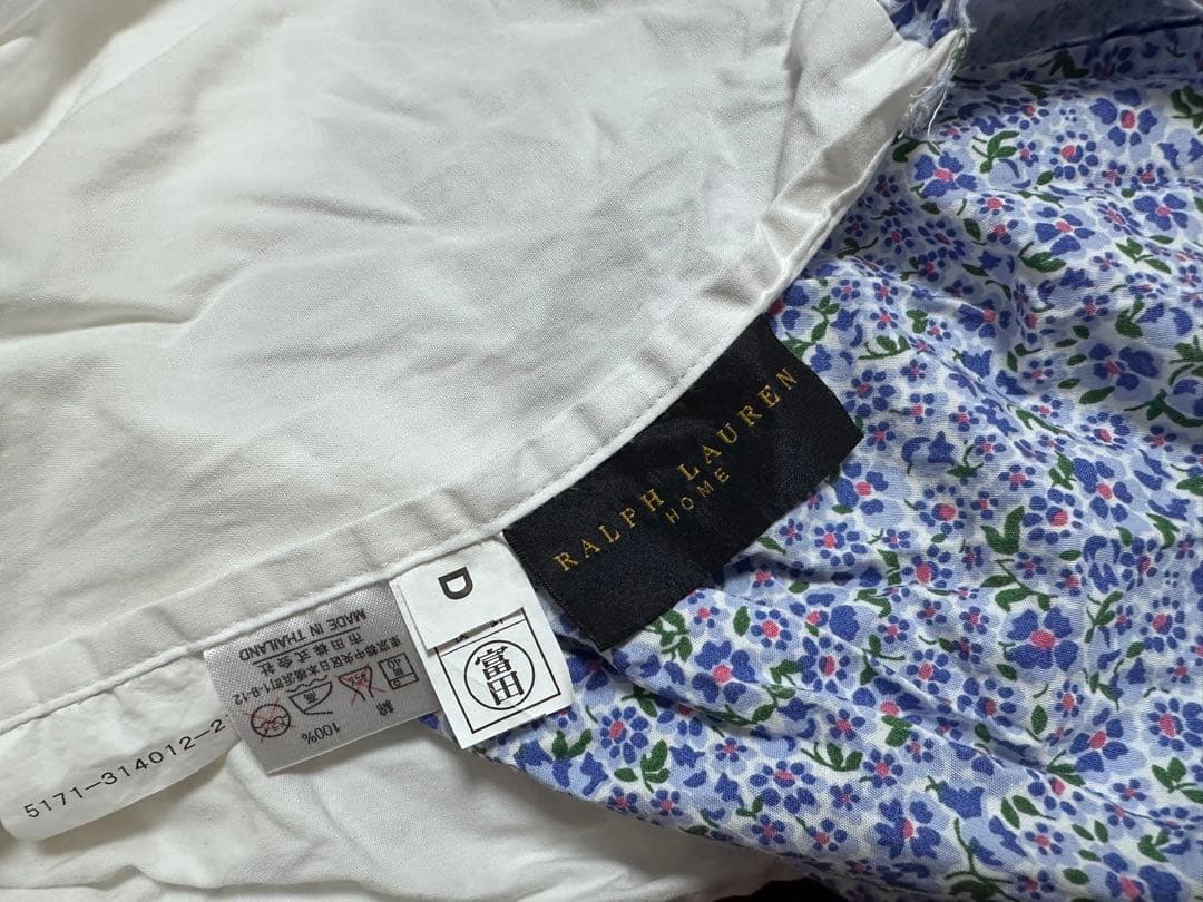 ☆激レア　ラルフローレン　ベッドスカート　ダブルベッド　青小花柄　シーツ☆