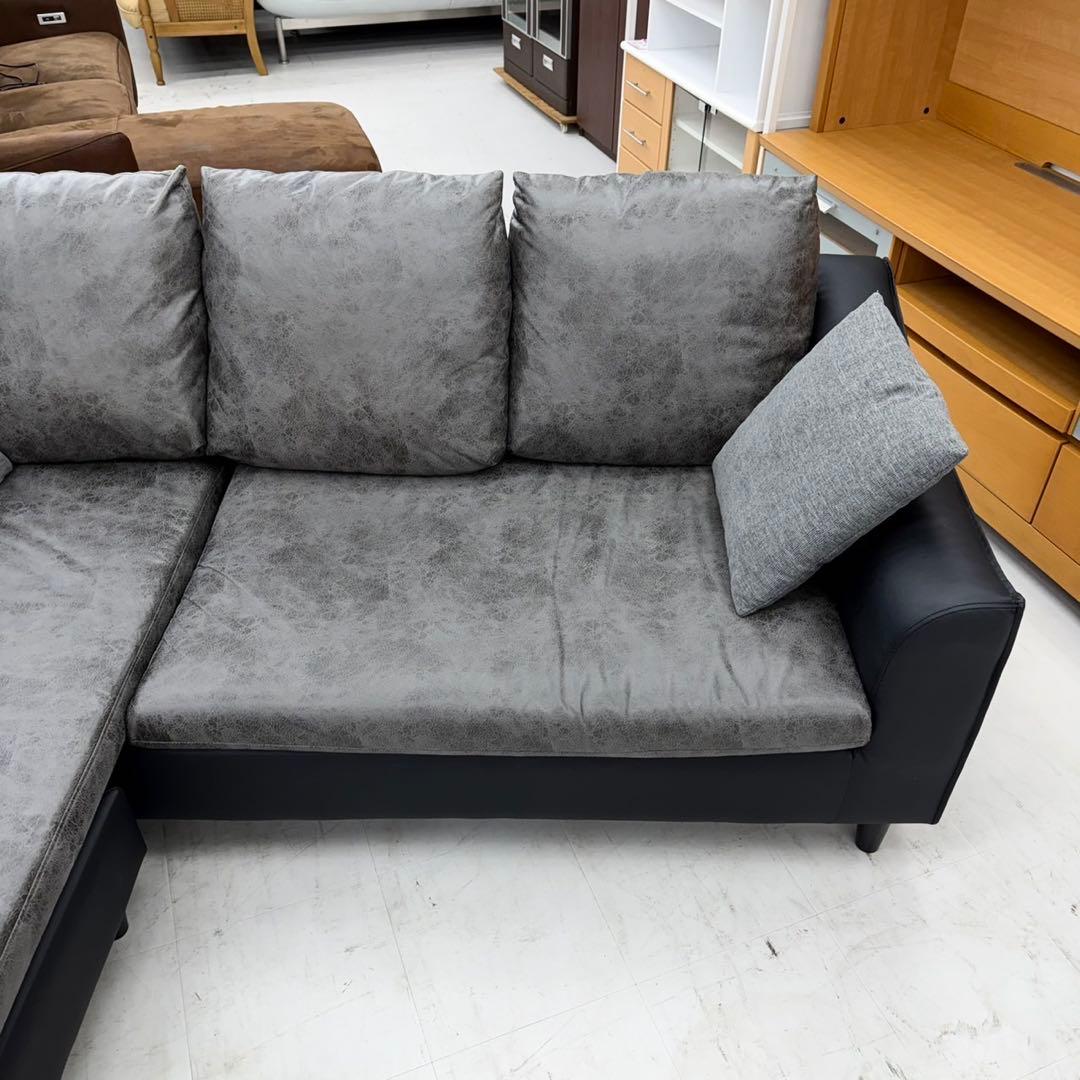 サカイ工芸 186cm幅3人掛けカウチソファ 左右入れ替可能 レザー