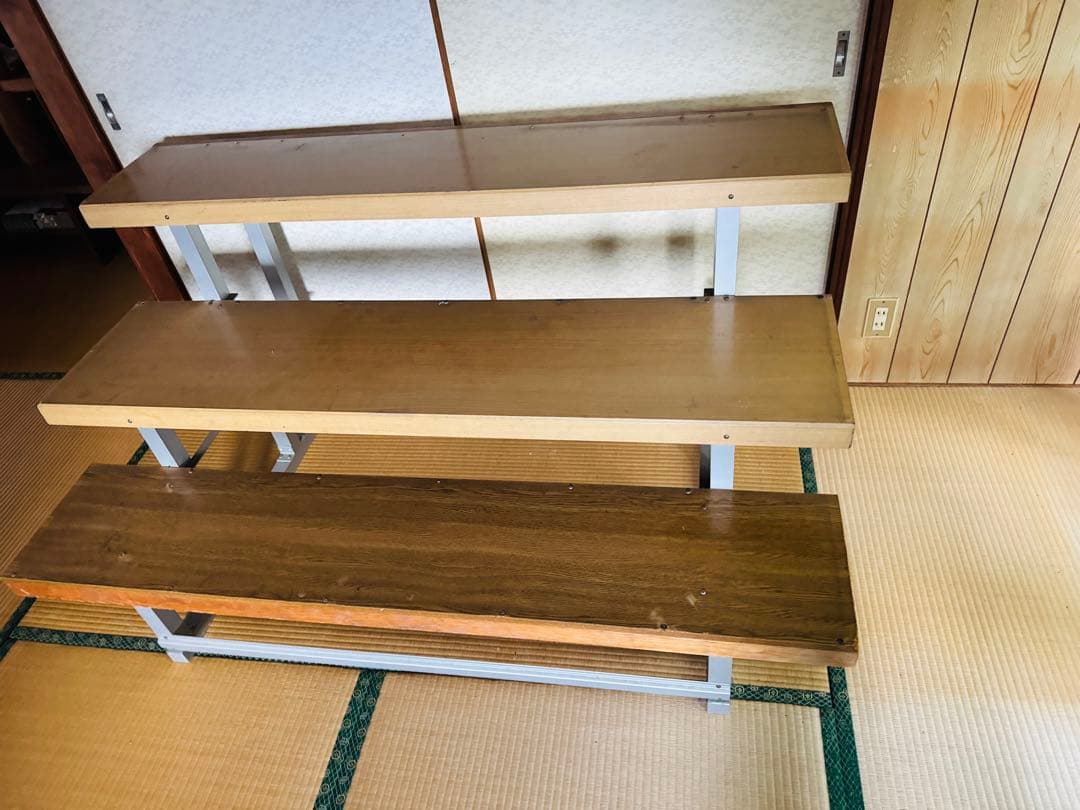 福岡発 三段ラック　雛壇　展示台　陳列台　ガーデンラック　置き台　飾り棚