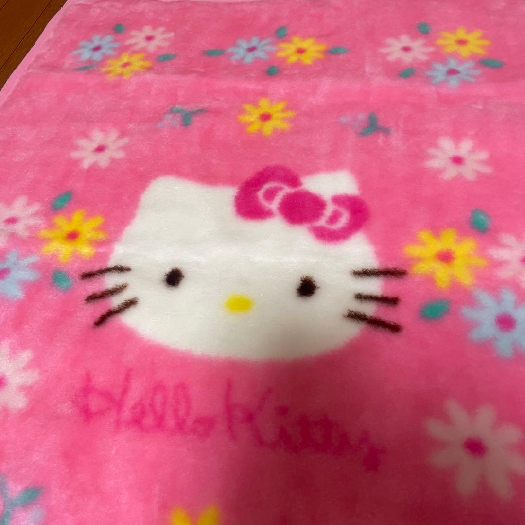 ハローキティ ブランケット 毛布 レトロ 1998 お花 カオハナ 分厚 ピンク