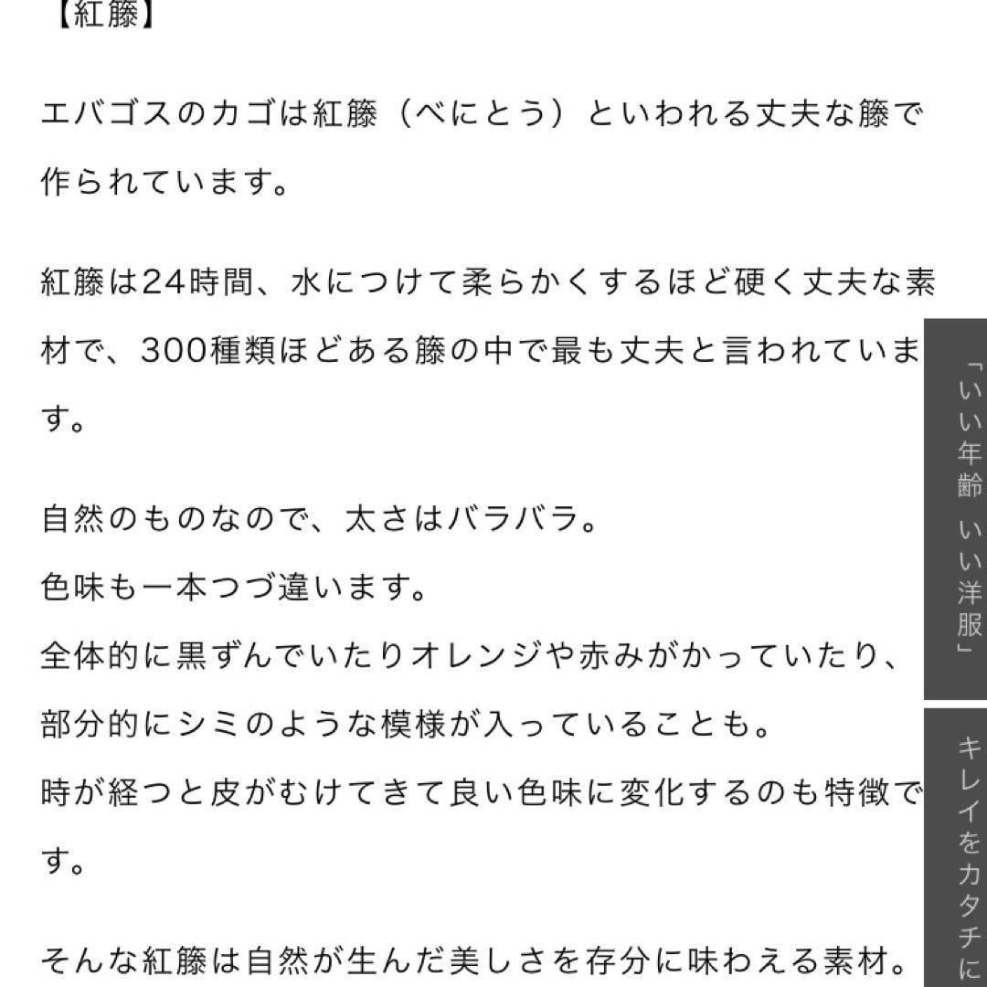エバゴス♡2本編みカゴバッグ♡紅籐♡ブライドルレザー♡ブラック♡美品♡日本製