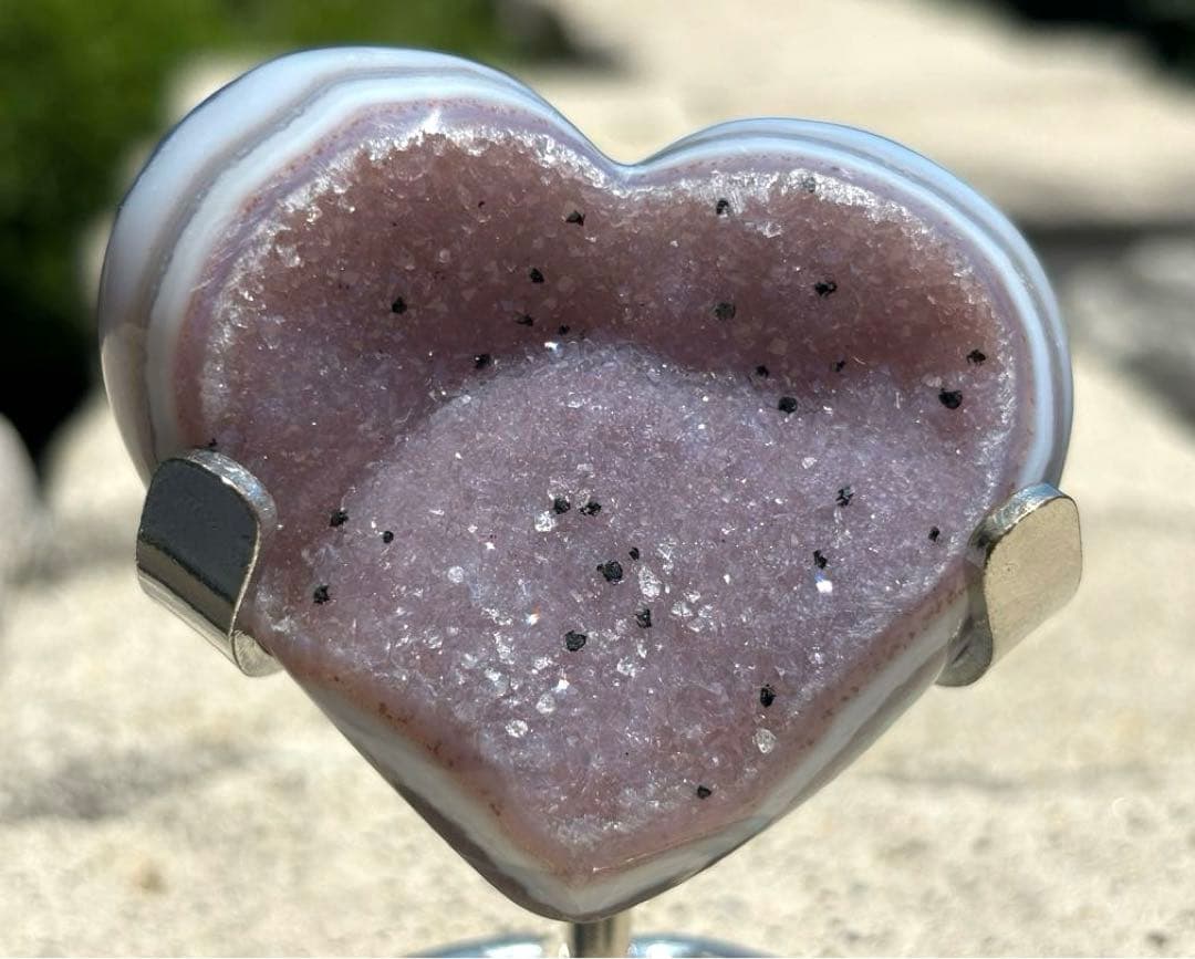 恋愛運アップ】最高品質！ピンクアメジストハート・トルマリン共生