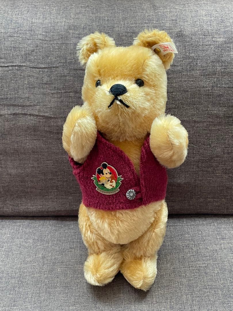 シュタイフ プーさん 限定ピンバッジ付き　1994 ディズニーワールド