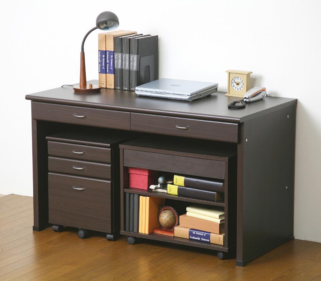 システム　デスク　チェスト　ラック　３点セット　機能的　キャスター付き