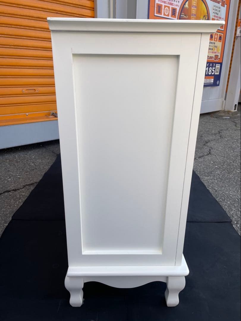 姫家具　アンティーク　欧米家具　ホワイト木製チェスト 6引き出し　猫脚