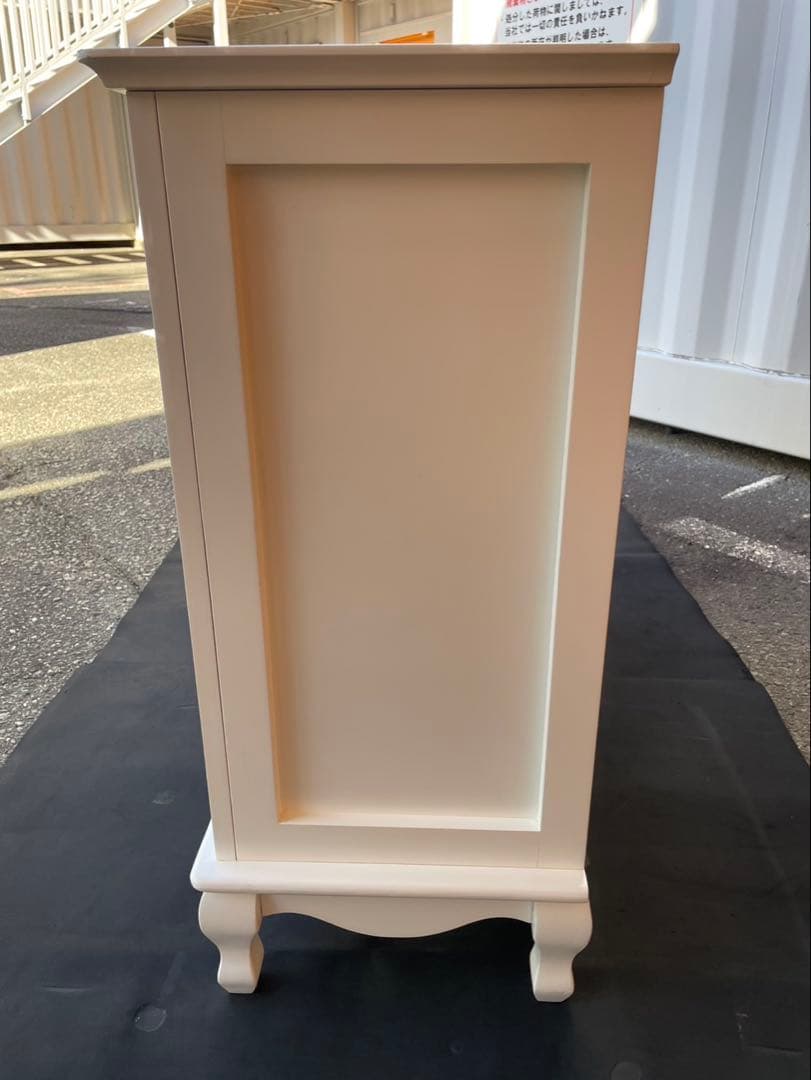 姫家具　アンティーク　欧米家具　ホワイト木製チェスト 6引き出し　猫脚