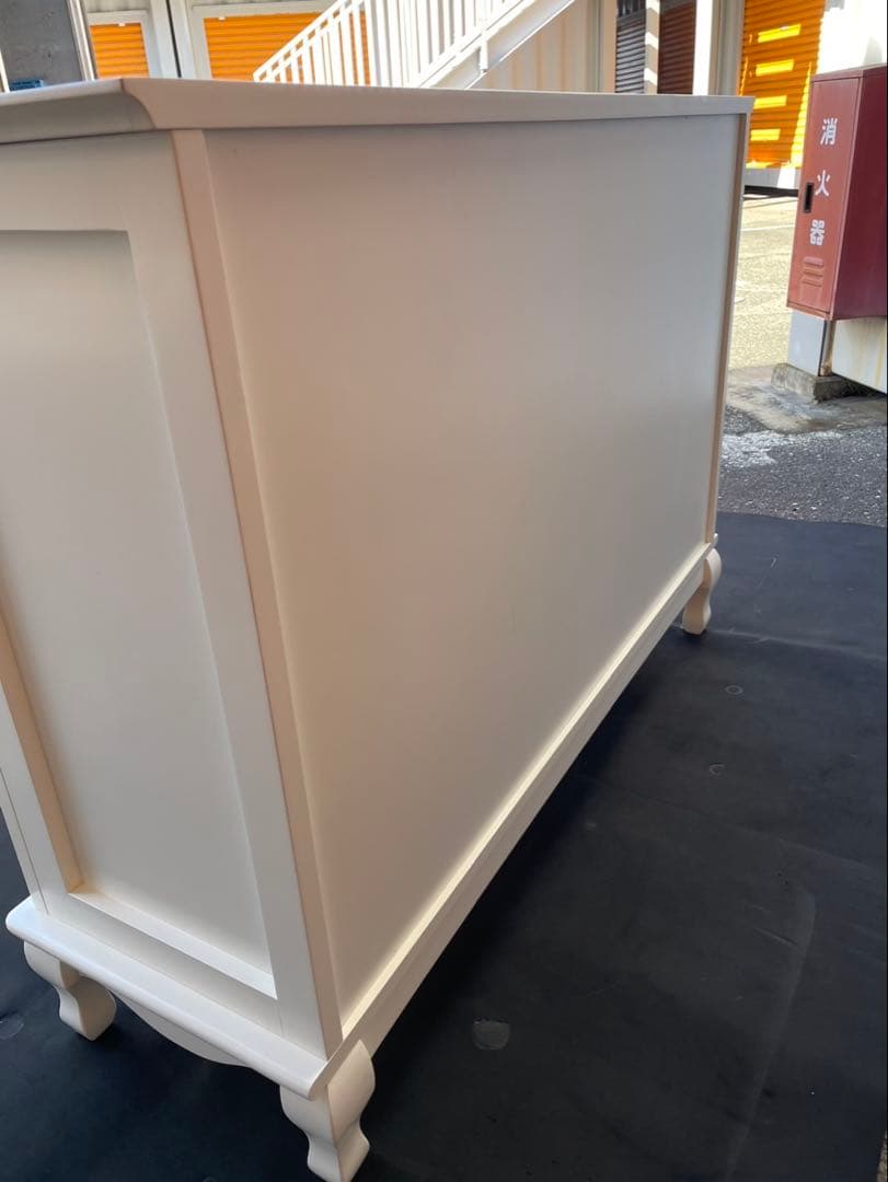 姫家具　アンティーク　欧米家具　ホワイト木製チェスト 6引き出し　猫脚