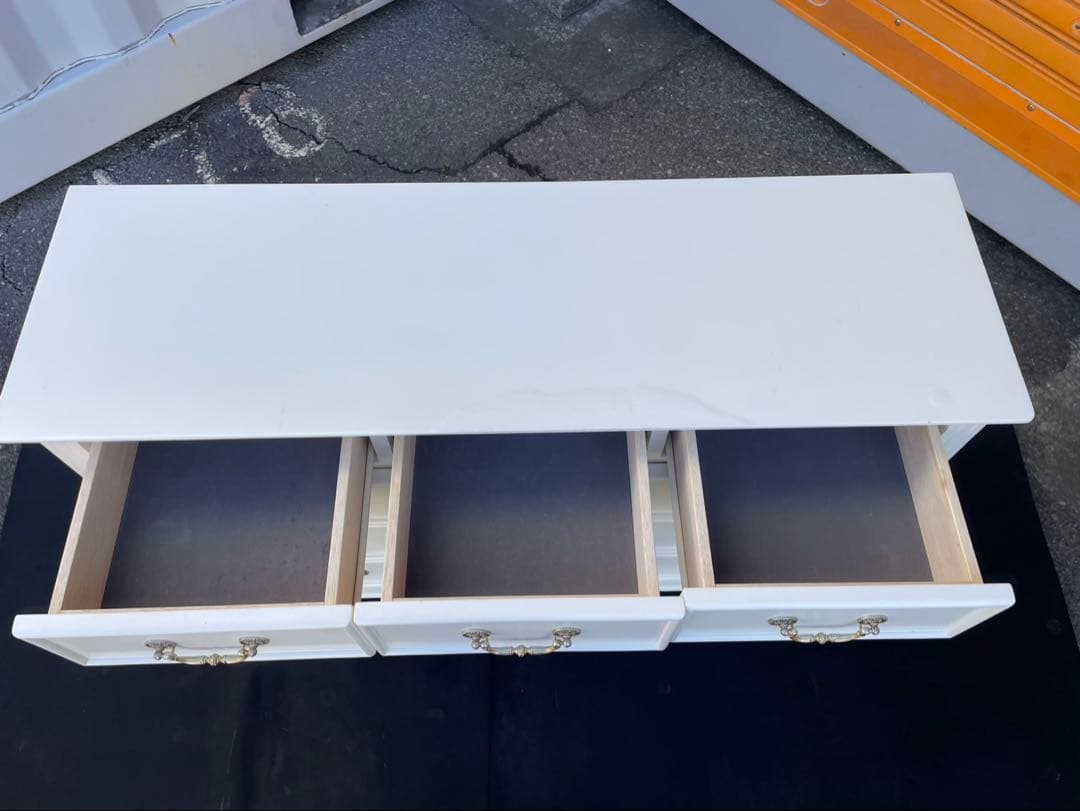 姫家具　アンティーク　欧米家具　ホワイト木製チェスト 6引き出し　猫脚