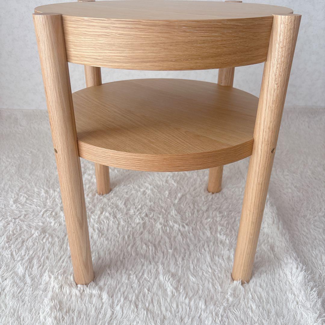 美品】 シリンダ サイドテーブル 丸テーブル ウッド オーク ナチュラル