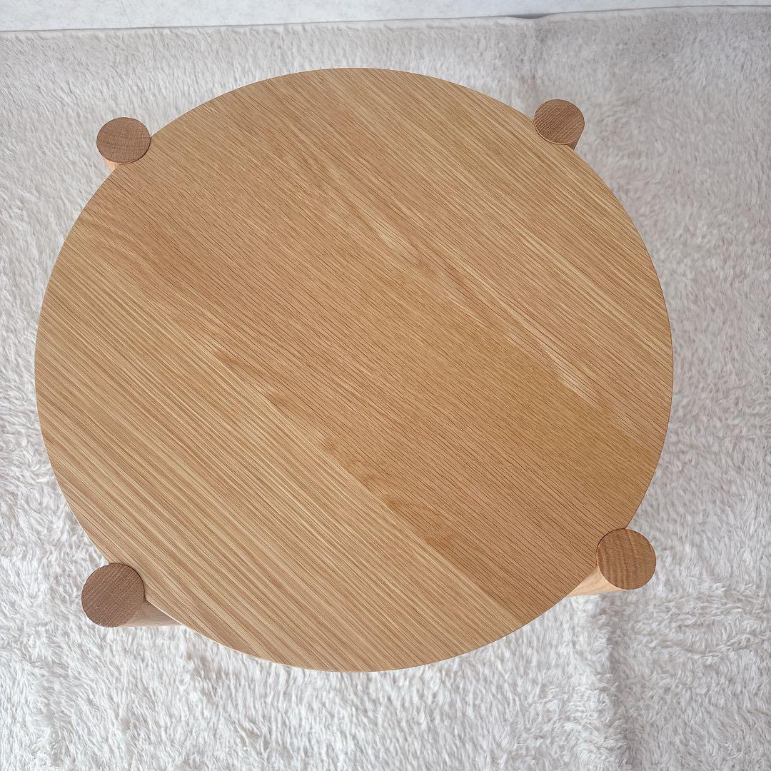 美品】 シリンダ サイドテーブル 丸テーブル ウッド オーク ナチュラル