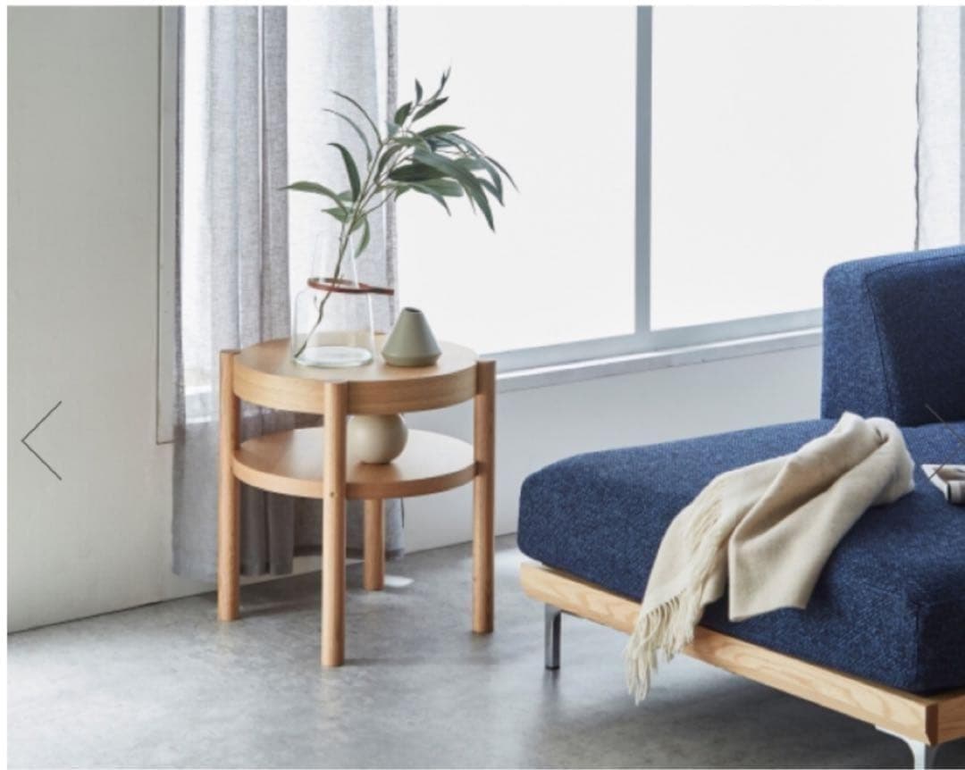 美品】 シリンダ サイドテーブル 丸テーブル ウッド オーク ナチュラル