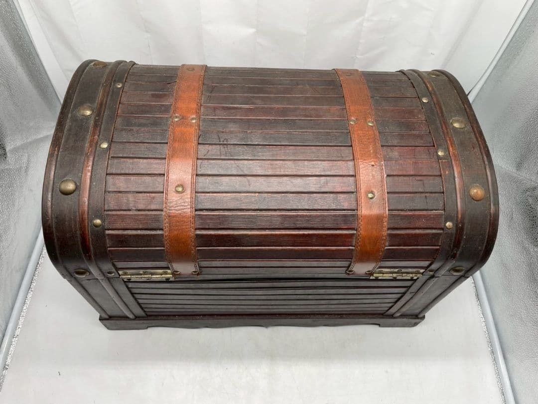 (iy/7.31/10)宝箱型収納　レトロ木箱