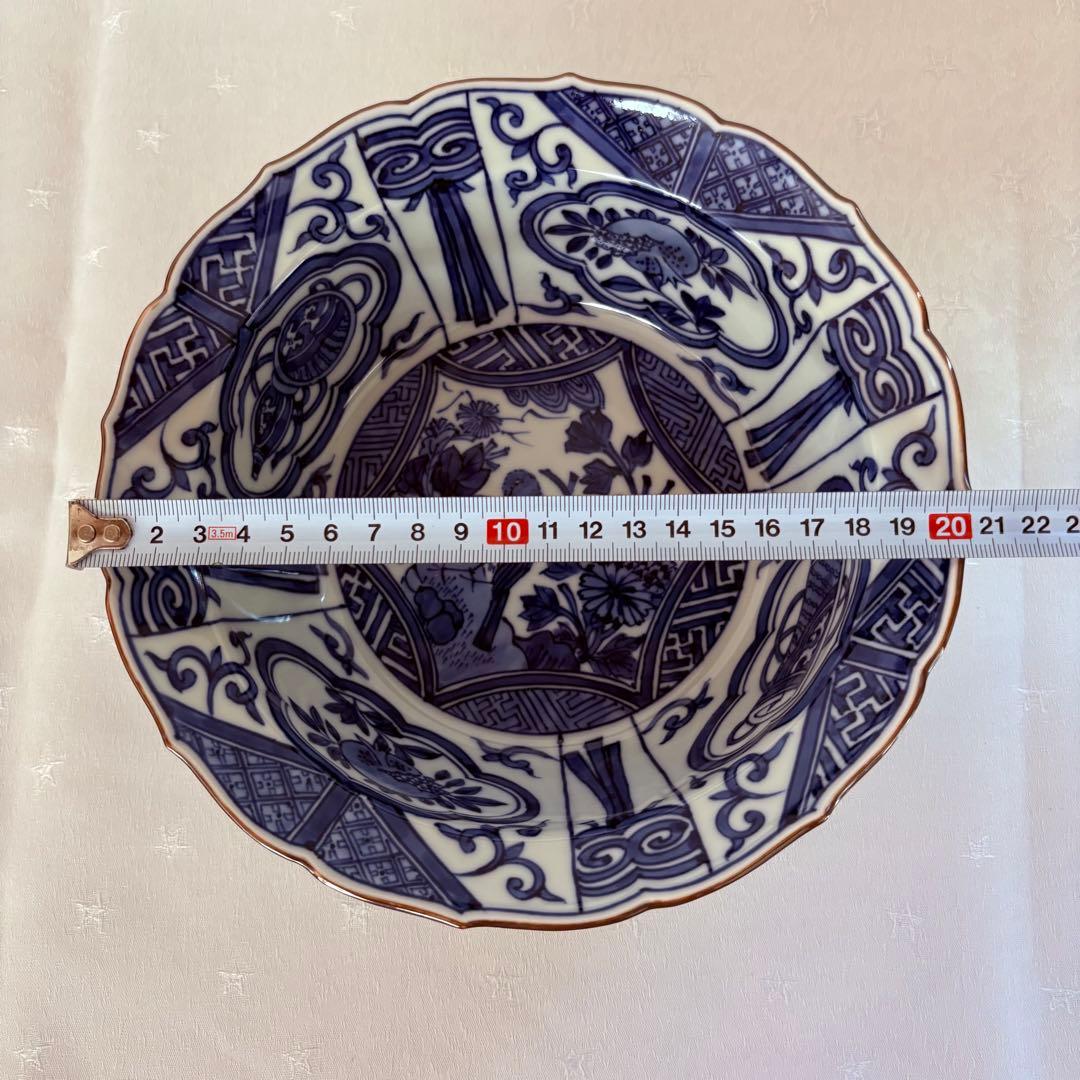 五山窯　林淡幽　染付兜鉢　箱付き