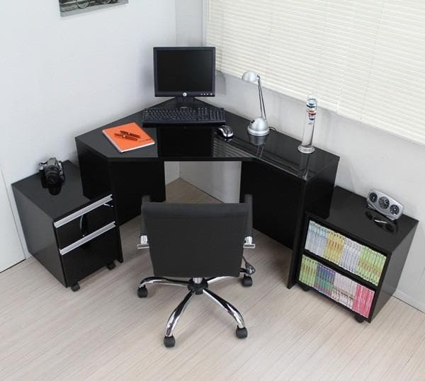 《新品送料無料》《日本製》パソコンデスク 鏡面仕上げ コーナー ブラック デスク