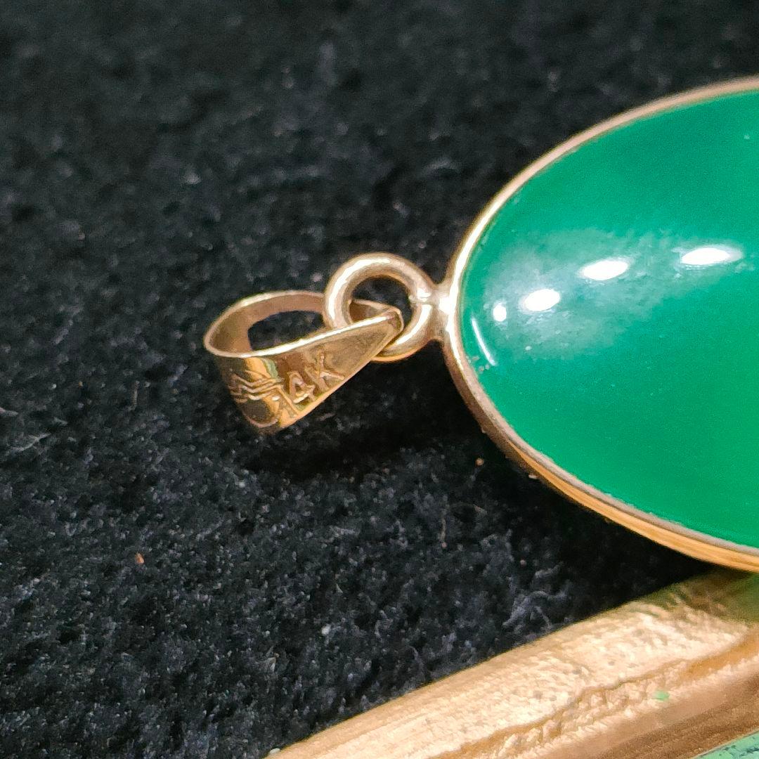 2AB73　翡翠　ペンダントトップ　14K