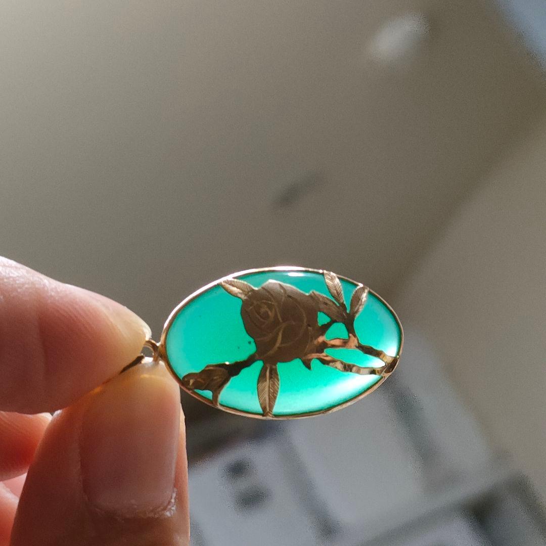 2AB73　翡翠　ペンダントトップ　14K