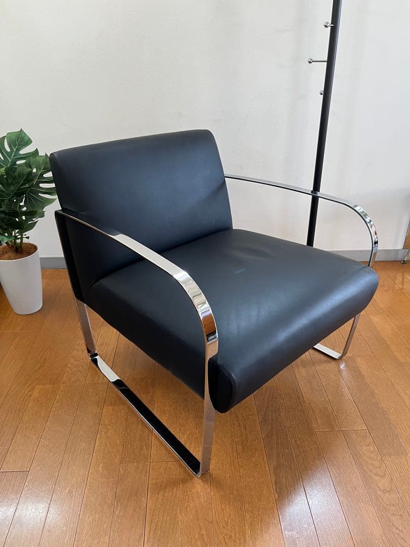 アメリカ　ラザール　本革ラウンジチェア　① ミッドセンチュリー　アールデコ　美品