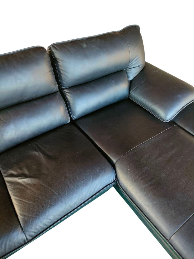 ニトリ　本革　L字カウチソファ 　クッション付き　地域限定配送