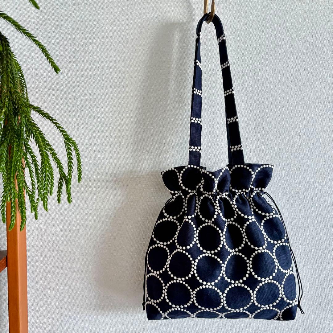 ミナペルホネン生地使用 ✳︎ tambourine 巾着バッグB