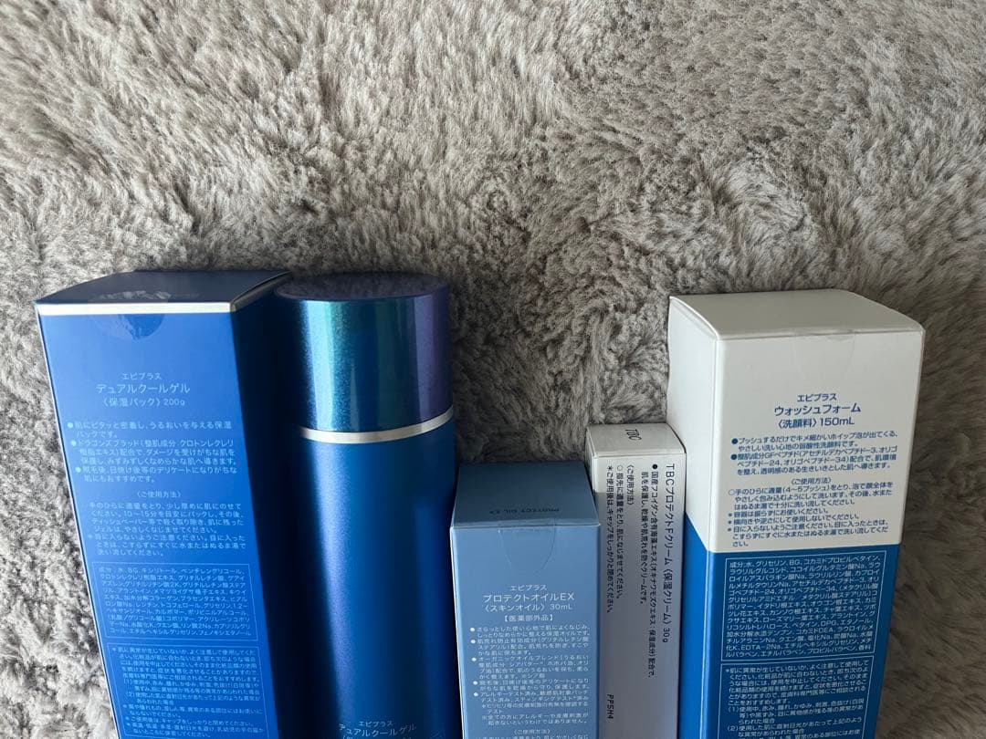 TBC デュアルクールゲル、ウォッシュフォーム、プロテクトオイル、クリーム