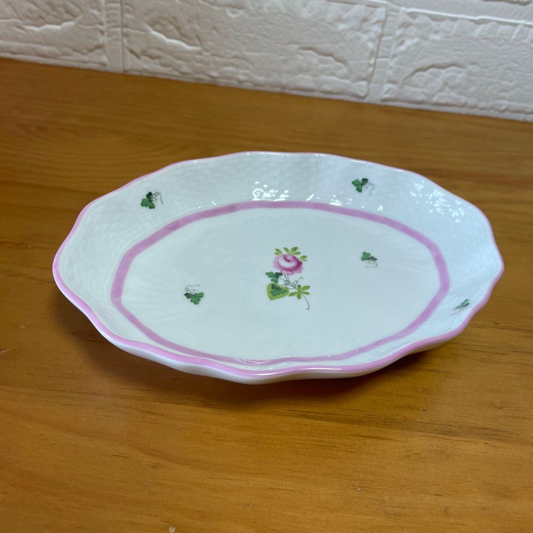 ヘレンド ウィーンの薔薇 ピンク オーバルディッシュ　2枚セット