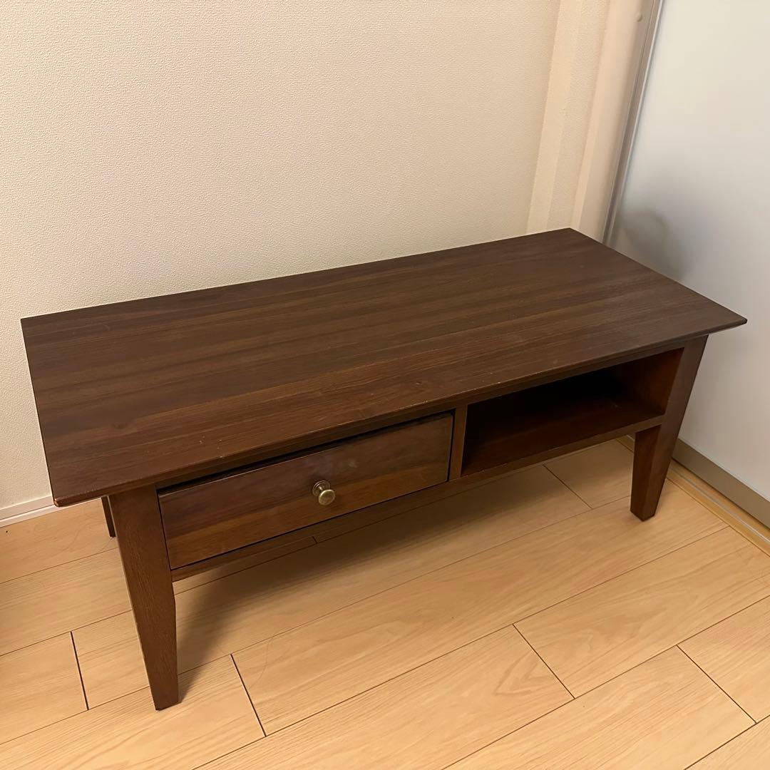 【ランドマーク】引出し付きローテーブル チーク 無垢