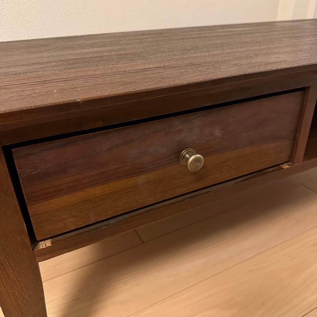 【ランドマーク】引出し付きローテーブル チーク 無垢