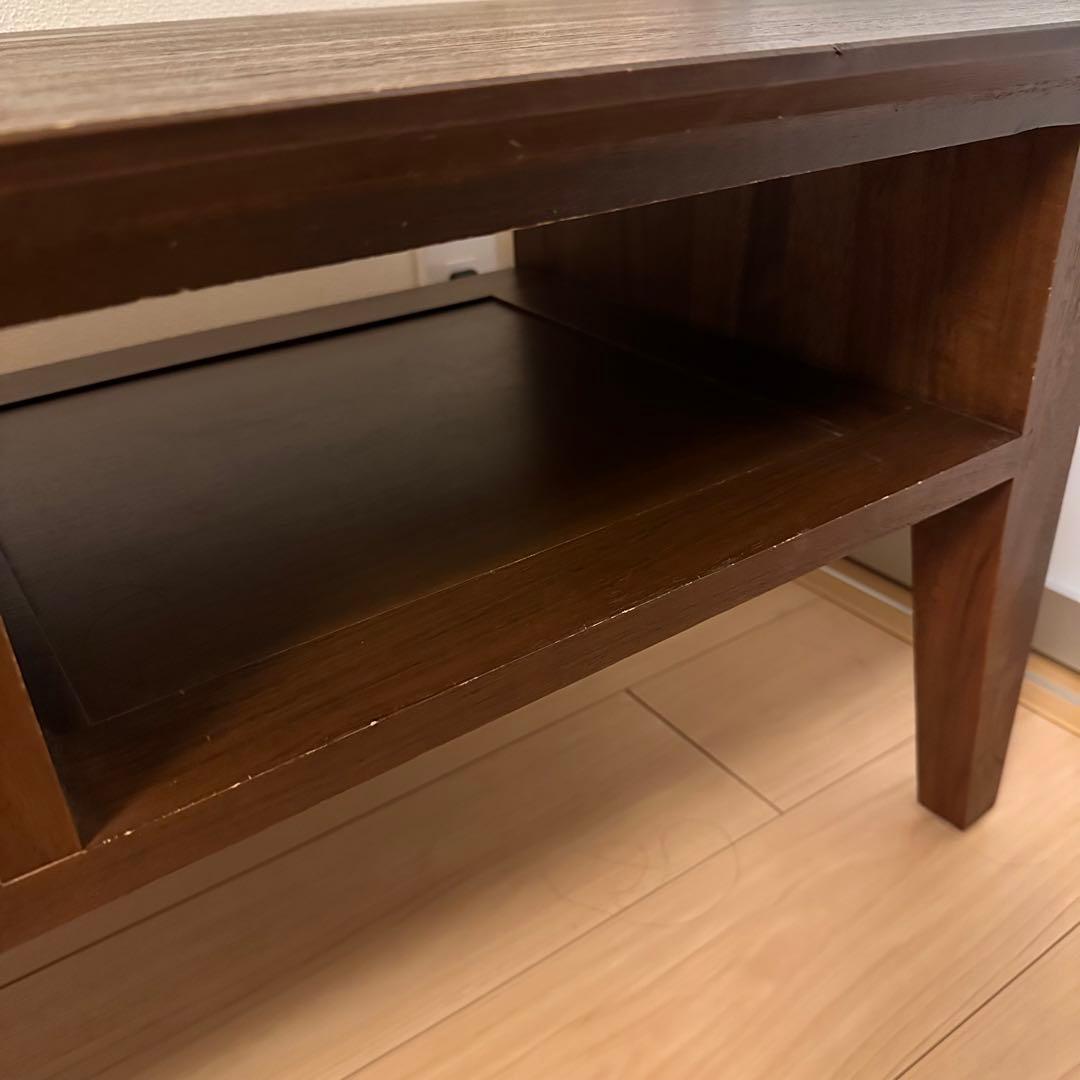 【ランドマーク】引出し付きローテーブル チーク 無垢