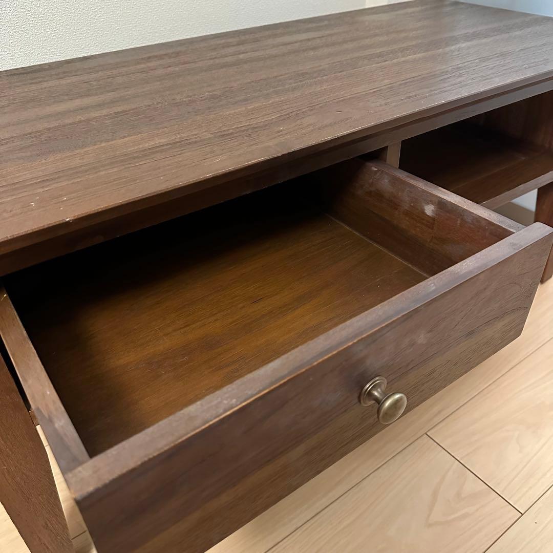 【ランドマーク】引出し付きローテーブル チーク 無垢