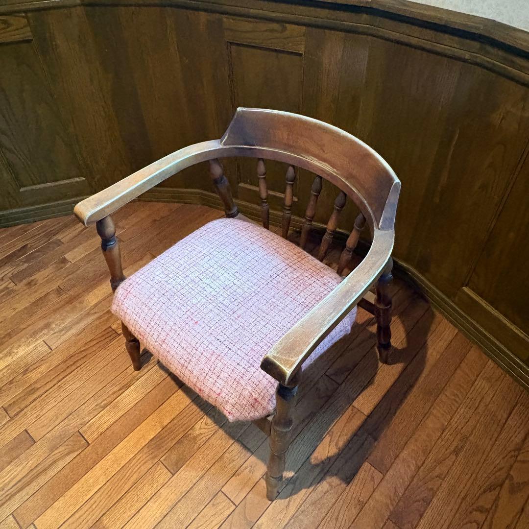 オールドカリモク 貴重なアールデザイン コロニアルチェア マリン