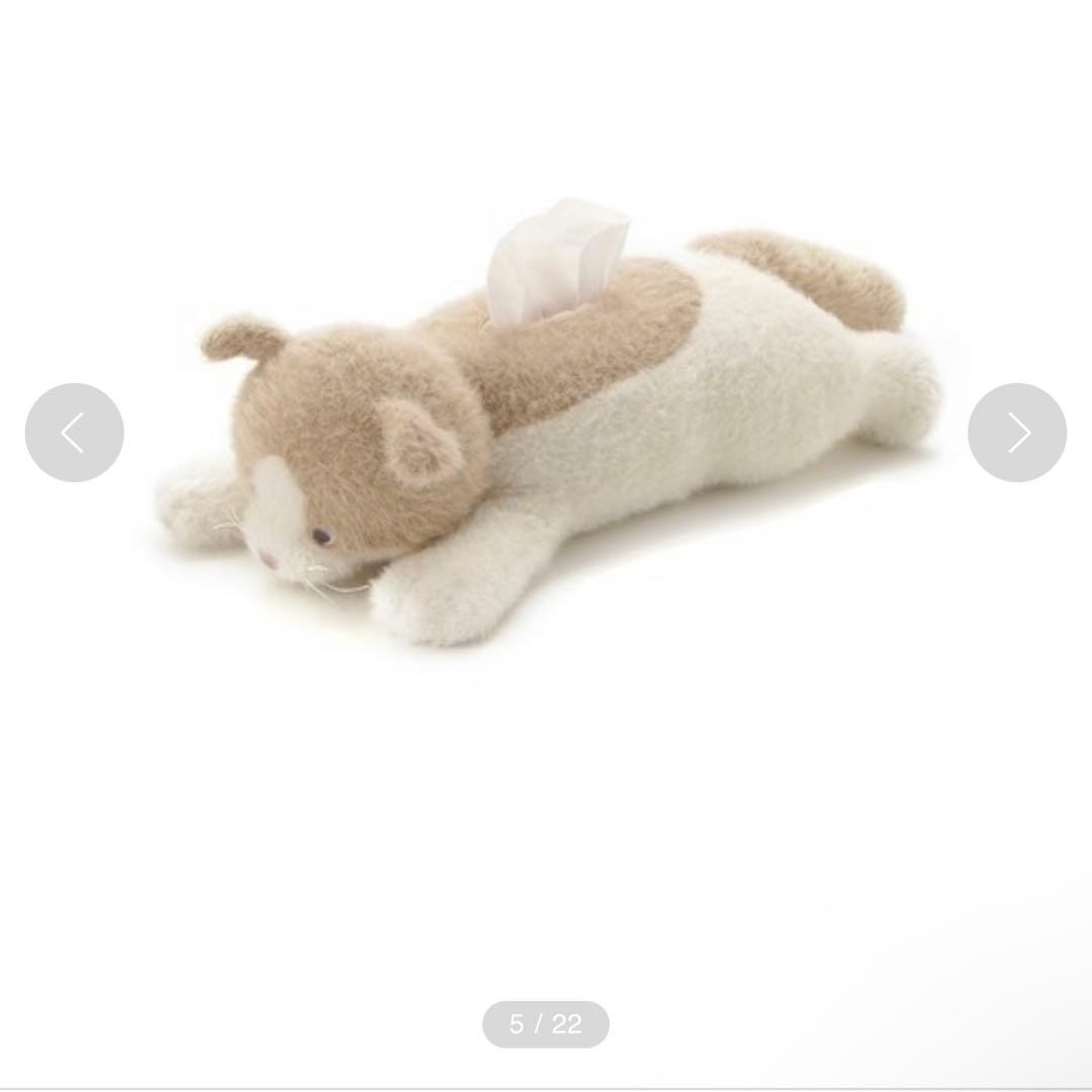 新品　ジェラートピケ　CATティッシュケース　ベージュ　ジェラピケ　完売品