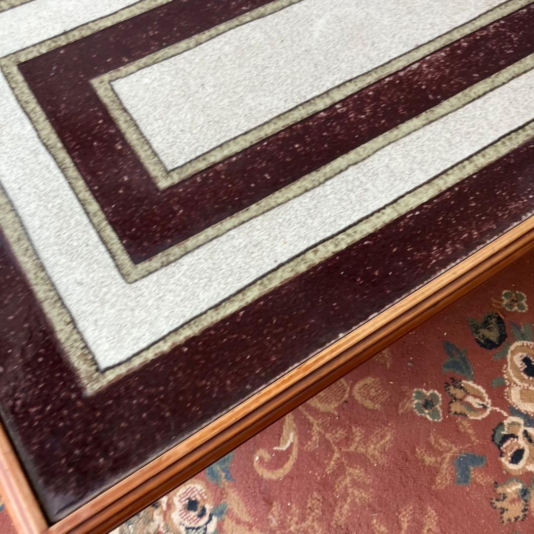 大塚家具 陶器天板 木製センターテーブル カフェテーブル クラシック 古家具