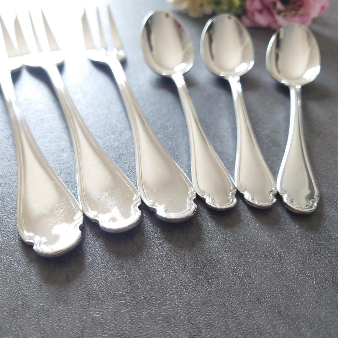 希少 美品 クリストフル ポンパドール ケーキフォーク コーヒースプーン 6点