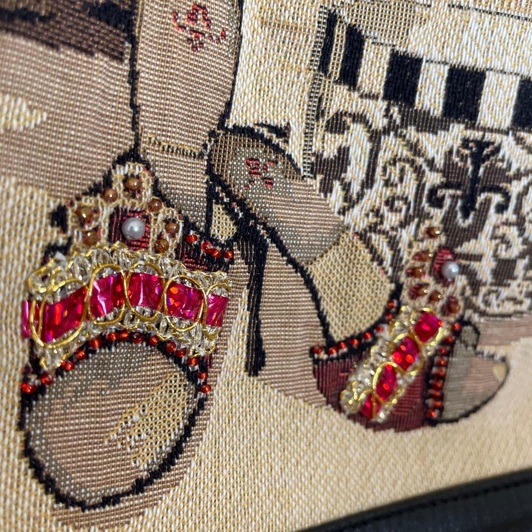 hana ゴブラン織と牛革のバック