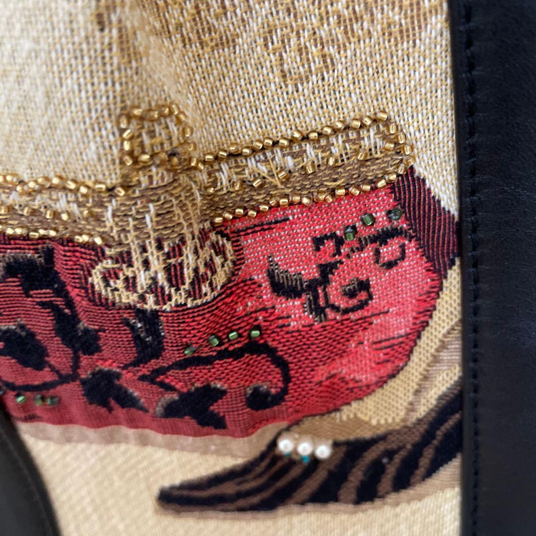 hana ゴブラン織と牛革のバック