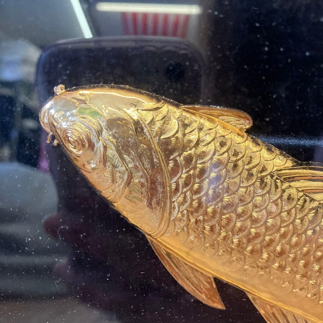 昭和レトロ 24KGP 金メッキ 松庵 鯉 昇鯉 縁起物 開運 福寿 額縁