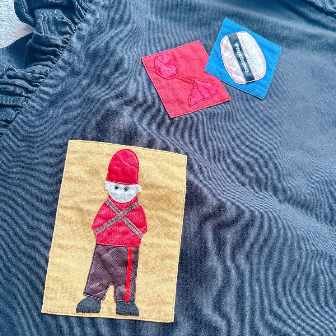 POTECHINO ポテチーノ 兵隊 お人形さん 枕カバー 黒 60×40cm