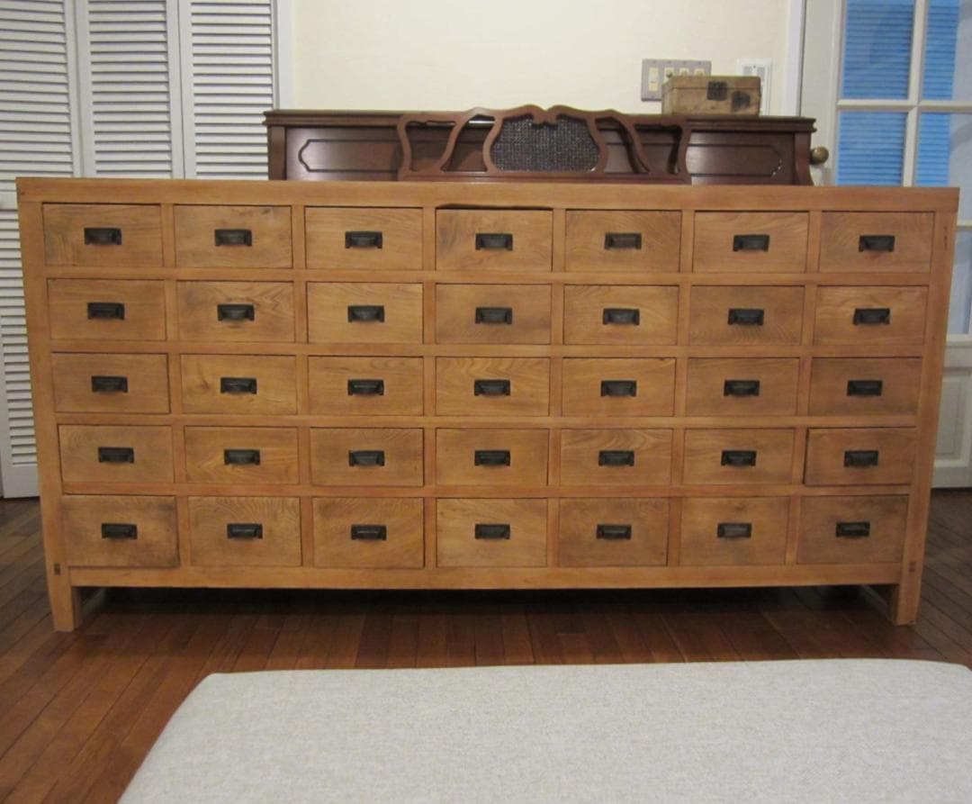 送料込35杯の引き出し棚　古家具　明治大正 アンティーク チェスト ドロワー